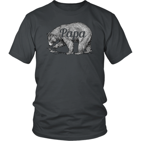 Mens Papa Bear Funny Shirts Dads Gift Idea Novelty Tees Family District Unisex Shirt