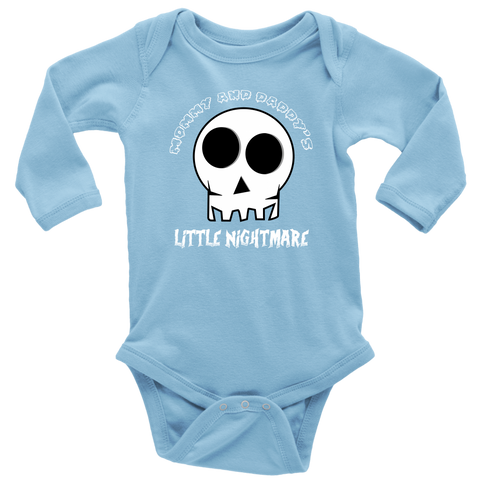 Mommy & Daddys Little Nightmare! Onepiece Long Sleeve Bodysuit