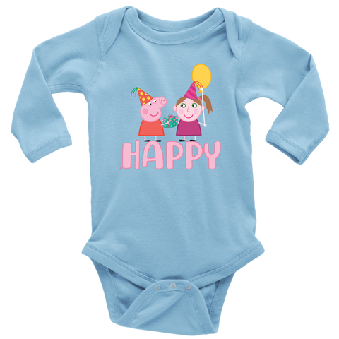 Peppa gives present for little girl Baby Bodysuit