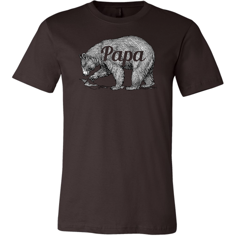 Mens Papa Bear Funny Shirts Dads Gift Idea Novelty Tees Family Canvas Shirt