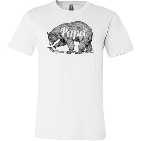 Mens Papa Bear Funny Shirts Dads Gift Idea Novelty Tees Family Canvas Shirt