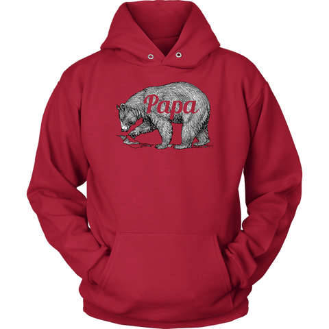 Mens Papa Bear Funny Shirts Dads Gift Idea Novelty Tees Family Unisex Hoodie