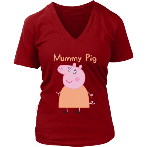 Mummy Pig Womens V-Neck