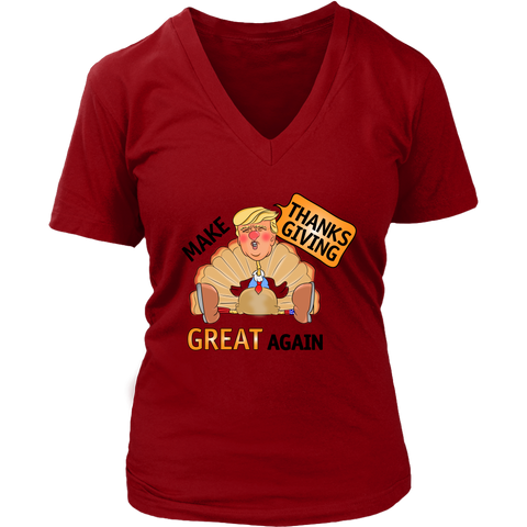 Make Thanksgiving Great Again Womens V-Neck