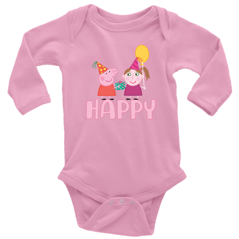 Peppa gives present for little girl Baby Bodysuit