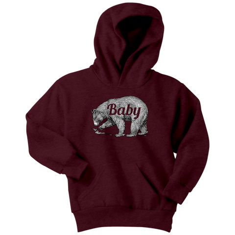 Baby Bear Funny Youth Hoodie Cute Creeper Family