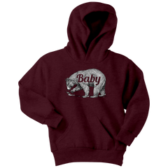 Baby Bear Funny Youth Hoodie Cute Creeper Family