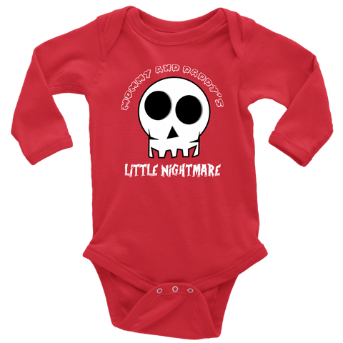 Mommy & Daddys Little Nightmare! Onepiece Long Sleeve Bodysuit