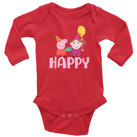 Peppa gives present for little girl Baby Bodysuit