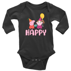 Peppa gives present for little girl Baby Bodysuit