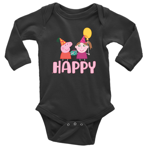 Peppa gives present for little girl Baby Bodysuit