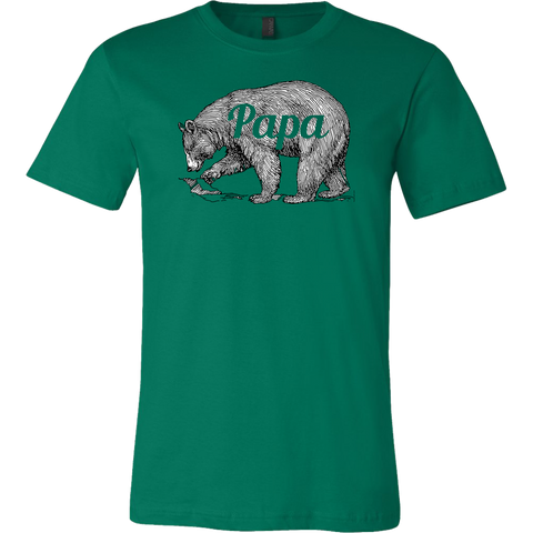 Mens Papa Bear Funny Shirts Dads Gift Idea Novelty Tees Family Canvas Shirt