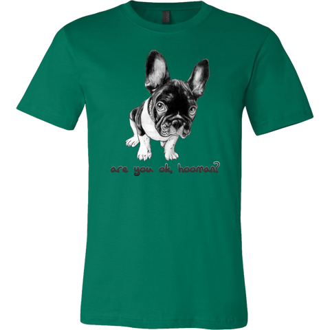 French Bulldog Shirt Frenchie T-Shirt Are You OK Hooman Canvas Mens Shirt