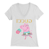 Image of Peppa Funny Shirt Bella Womens V-Neck