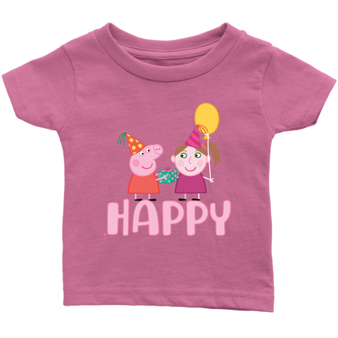 Peppa gives present for little girl Infant T-Shirt