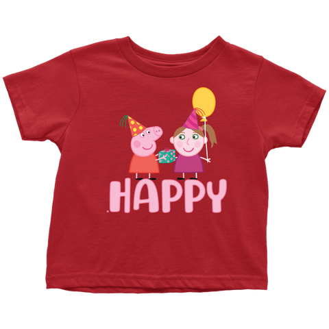 Peppa gives present for little girl Toddler T-Shirt